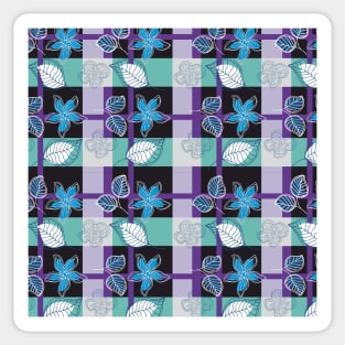 Flowers with Checkered Plaid Sticker